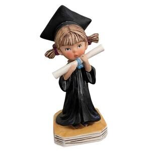 Vintage 1976 Fran Mar Gorham Moppets Well Earned Graduation Girl Figurine NWT